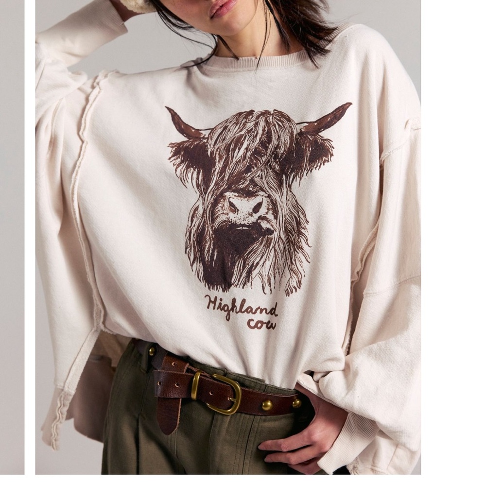 NWOT FREE PEOPLE HIGHLAND COW CAMDEN